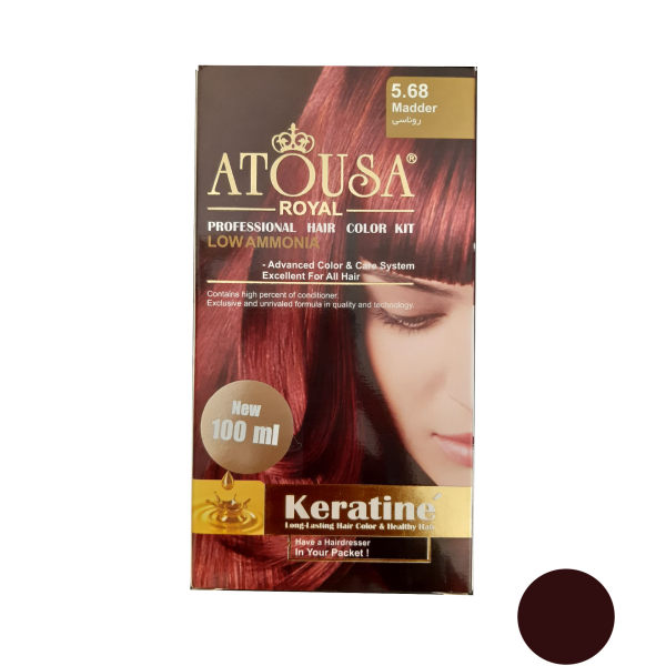 کیت رنگ مو آتوسا رویال شماره 5.68 رنگ روناسی حجم 100 میلی لیتر